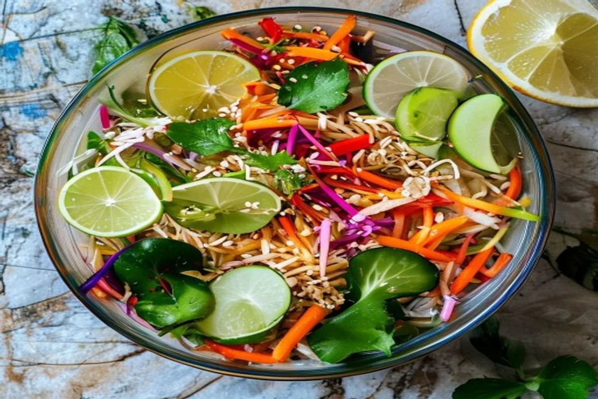 Glasnudelsalat mit Kohlrabi und Erdnüssen